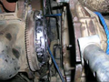 Clutch replacement guide - figure 21 - gap between gear box and clutch with engine pulled forward.png