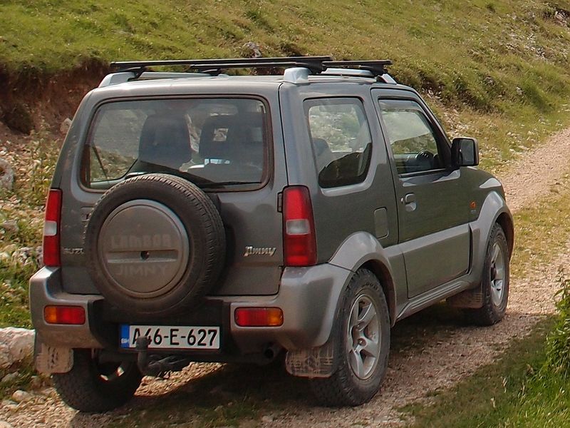 File:Suzuki Jimny - with roof rails, transverse mounted - A02.jpg